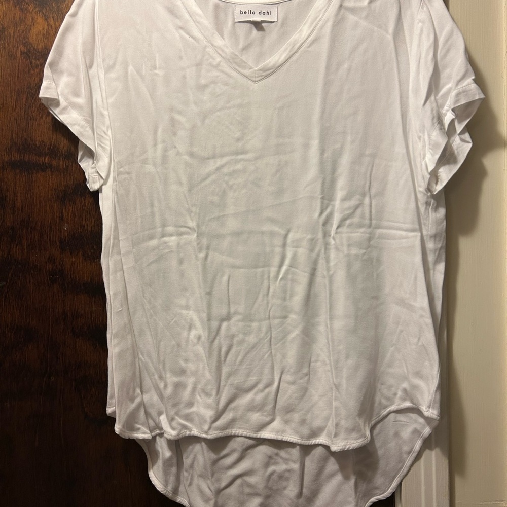 Bella Dahl White Cuffed Sleeve Relaxed Tee
